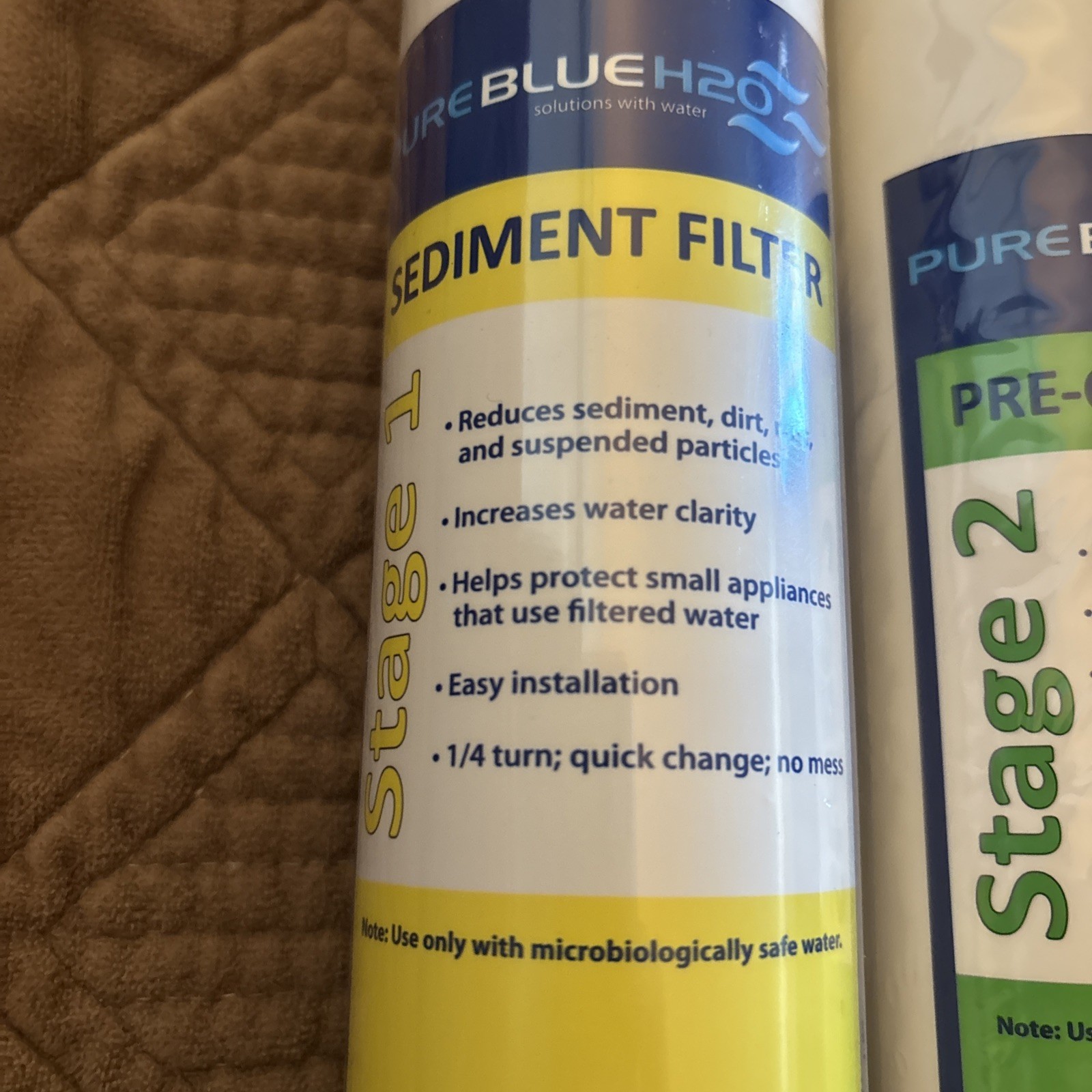 NEW Pure Blue H2O Water Filters | Stage 1 Sediment Filter & 2 Pre-Carbon CTO
