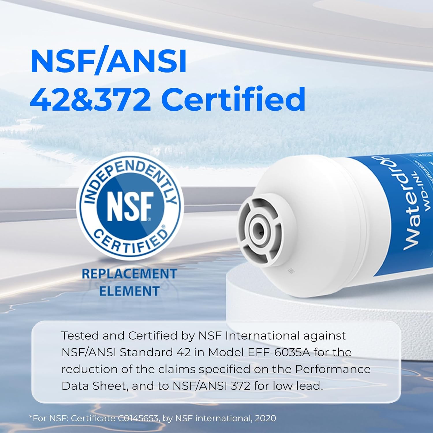 Inline Water Filter for Refrigerator Ice Maker NSF Certified 1 Year Waterdrop