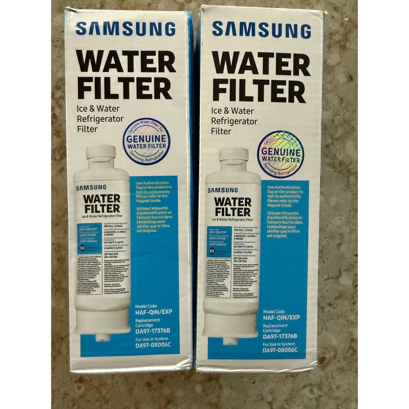 Samsung Refrigerator Water Filter HAF-QIN/EXP DA97-17376B Lot of 2 Genuine