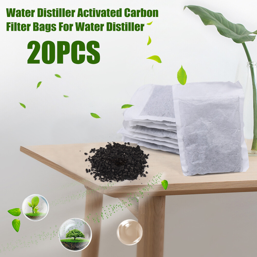 20 Packs Activated Carbon Charcoal Filters For Water Distiller Hygiene US