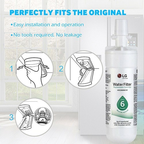 New Sealed LG LT700P Refrigerator Water Filter Replacement ADQ36006101, 1 Pack