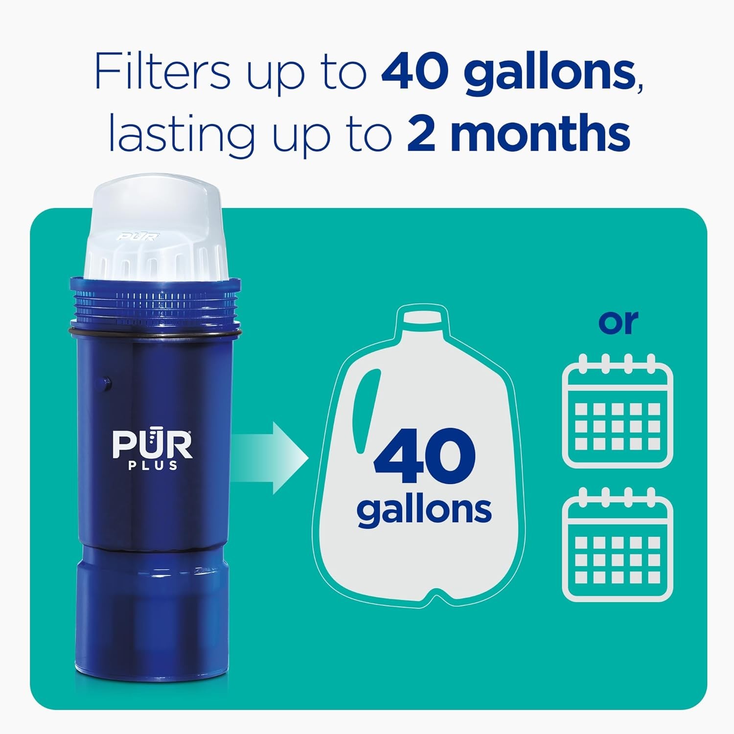 plus Water Filter Replacement for Pitchers & Dispensers, 6-Month Supply, 3 Count