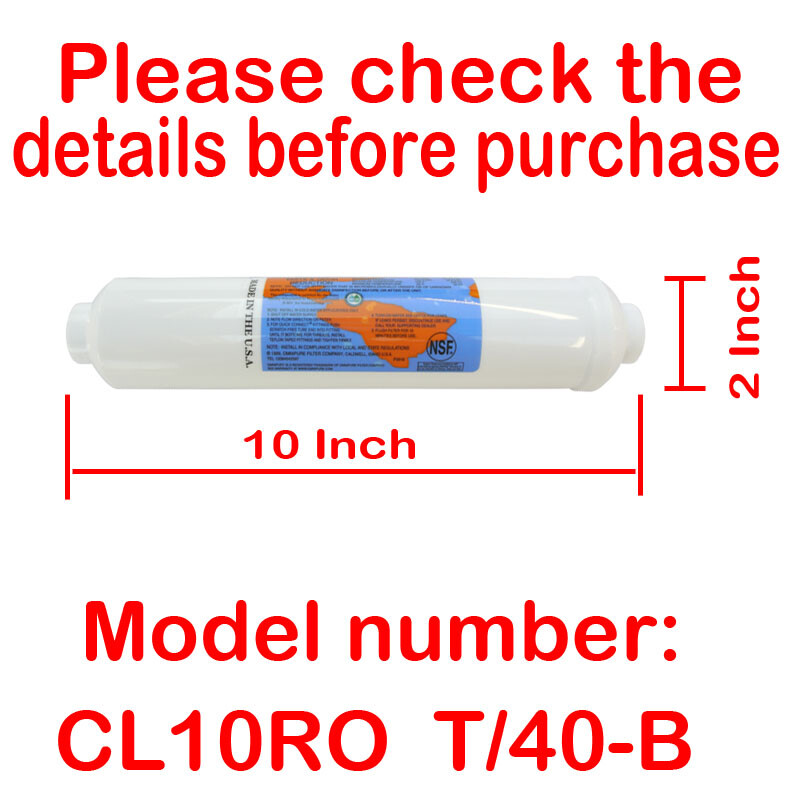 4 Pcs Omnipure T40 1/4″ Post Coconut Inline Carbon Filter 10X2″ RO Water Filter