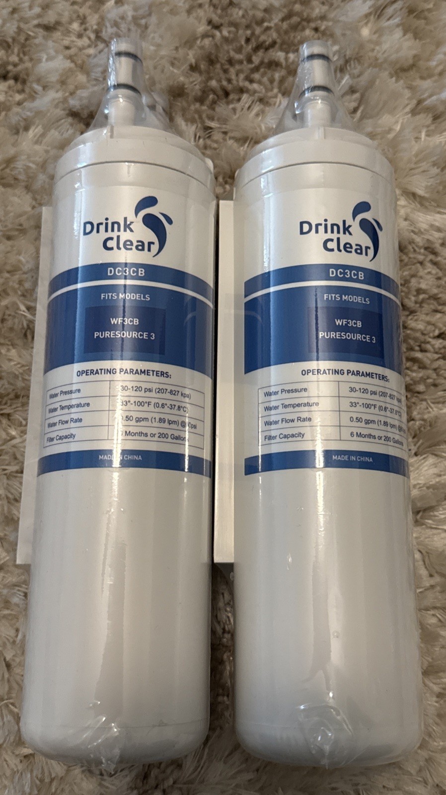 2PCS DC3CB Refrigerator Water Filter For Frigidaire WF3CB Pure Source 3