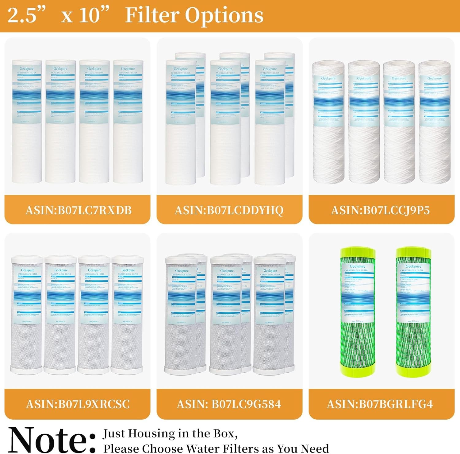 10-Inch Whole House Slim Water Filter Housing for 2.5″x10″Filter – 3/4″NPTBrass