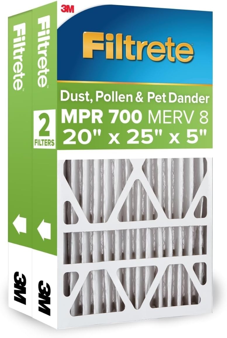 2 Pack Filtrete Electrostatic Air Filter 700 MPR 703DP5-2PK1E 20 in x 25 x 5 in