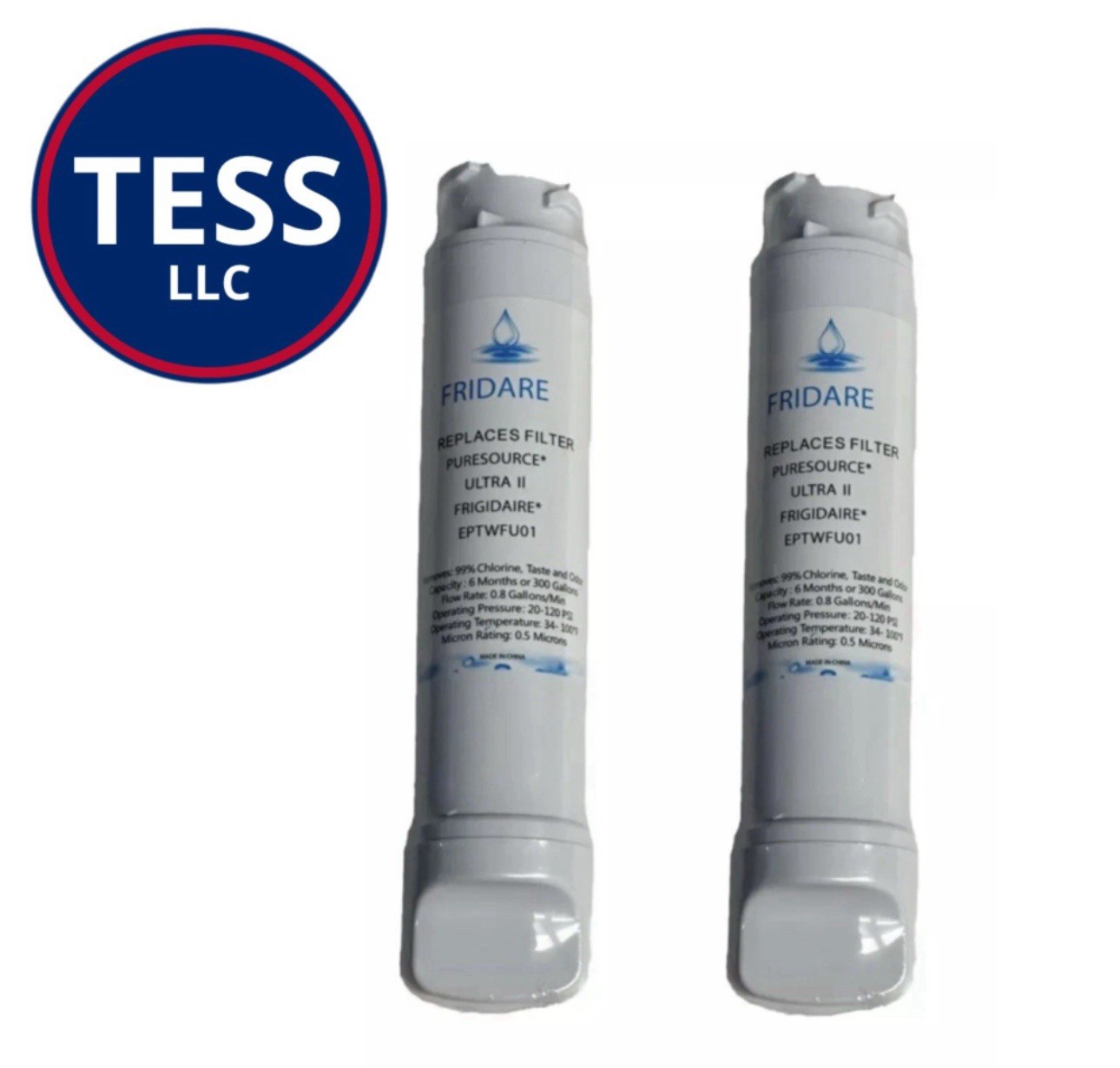 2 Pieces Replaces Filter Pure source Ultra Il Frigidaire EPTWFU01, 300 Gallons