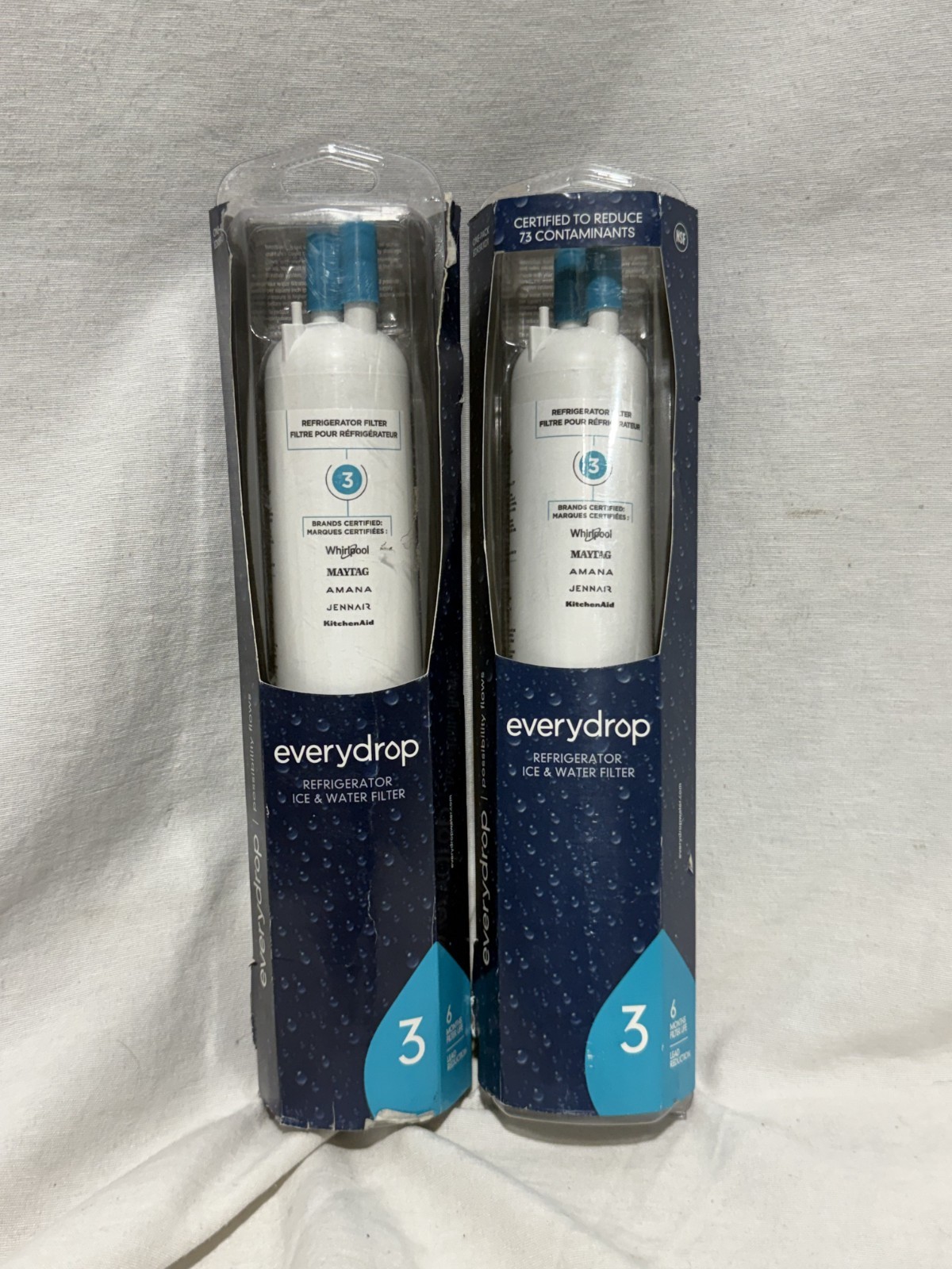 NEW SEALED 2 PC EveryDrop ΕDR3RXD1 No. 3 Ice & Water Refrigerator Filter
