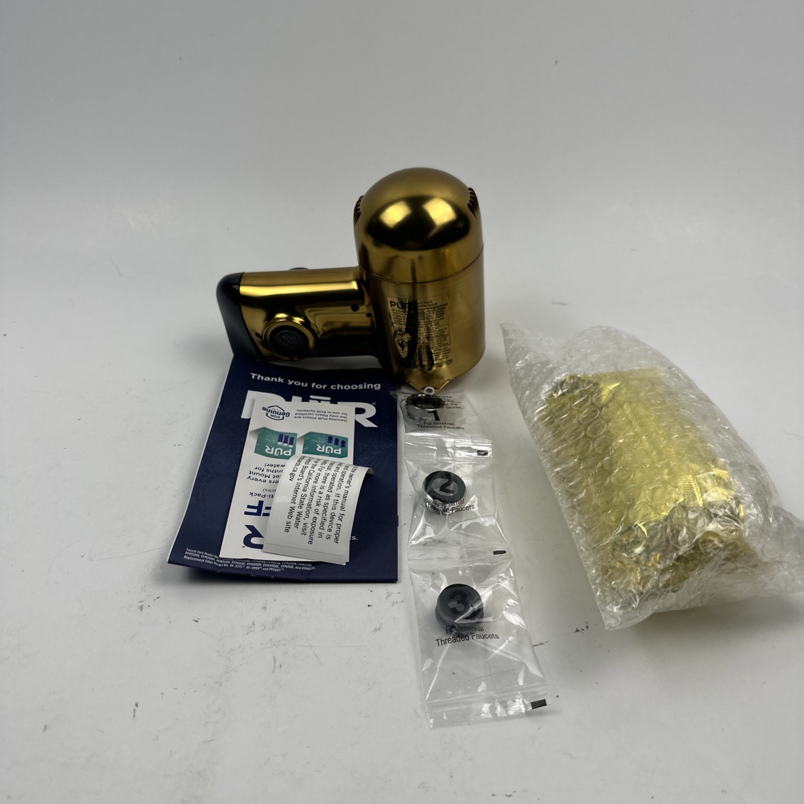 PUR Plus Brass PFM410F – Mineral Core Filter Faucet Filtration System *scratches