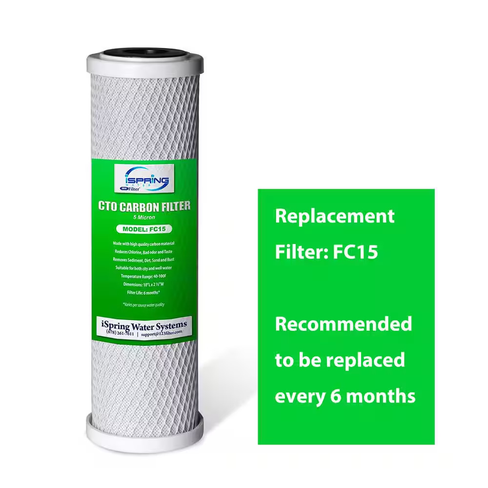 Countertop Drinking Water Filtration System, White Housing – Includes 2.5 In. X
