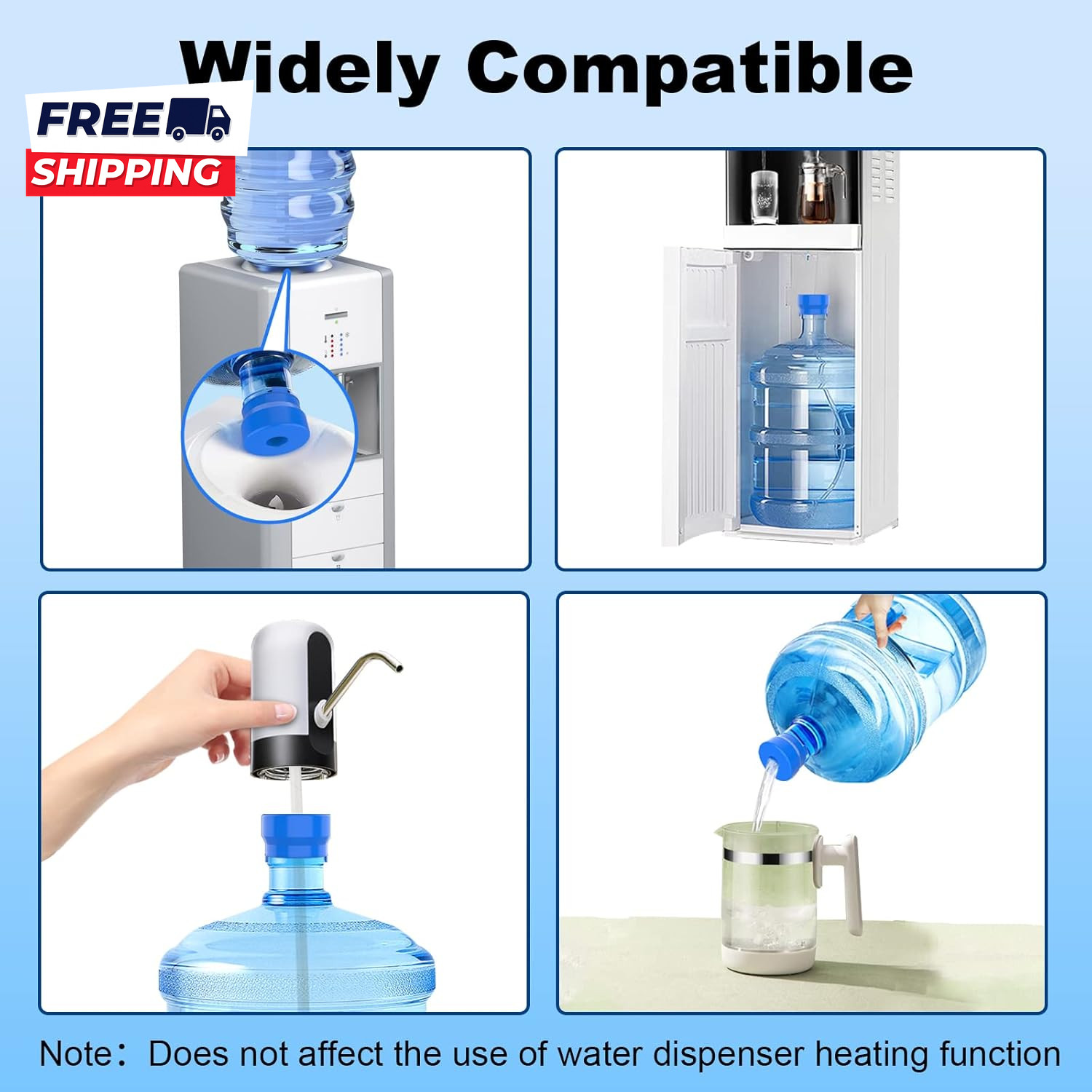 3 & 5 Gallon Water Jug Cap 3 Pack Reusable Food Grade Silicone Replacement Cap
