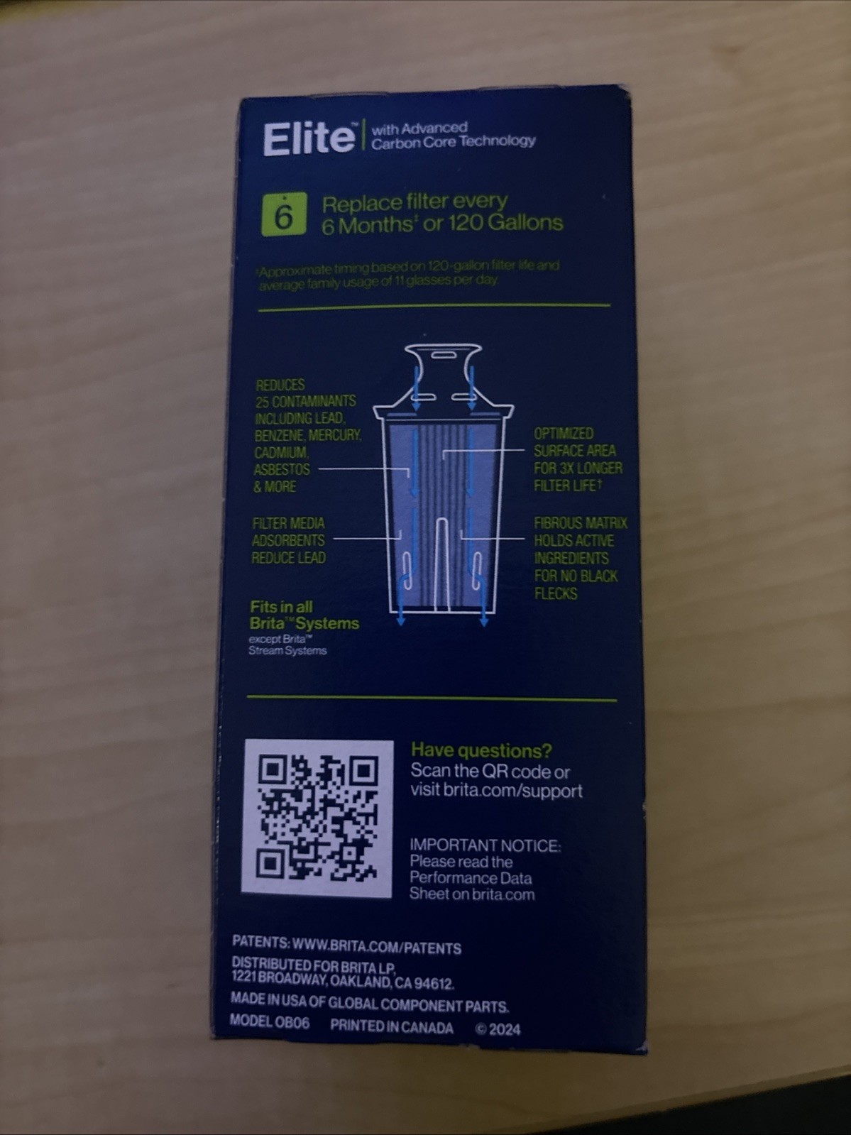 Brita Elite Water Filter for Pitcher – Dark Blue