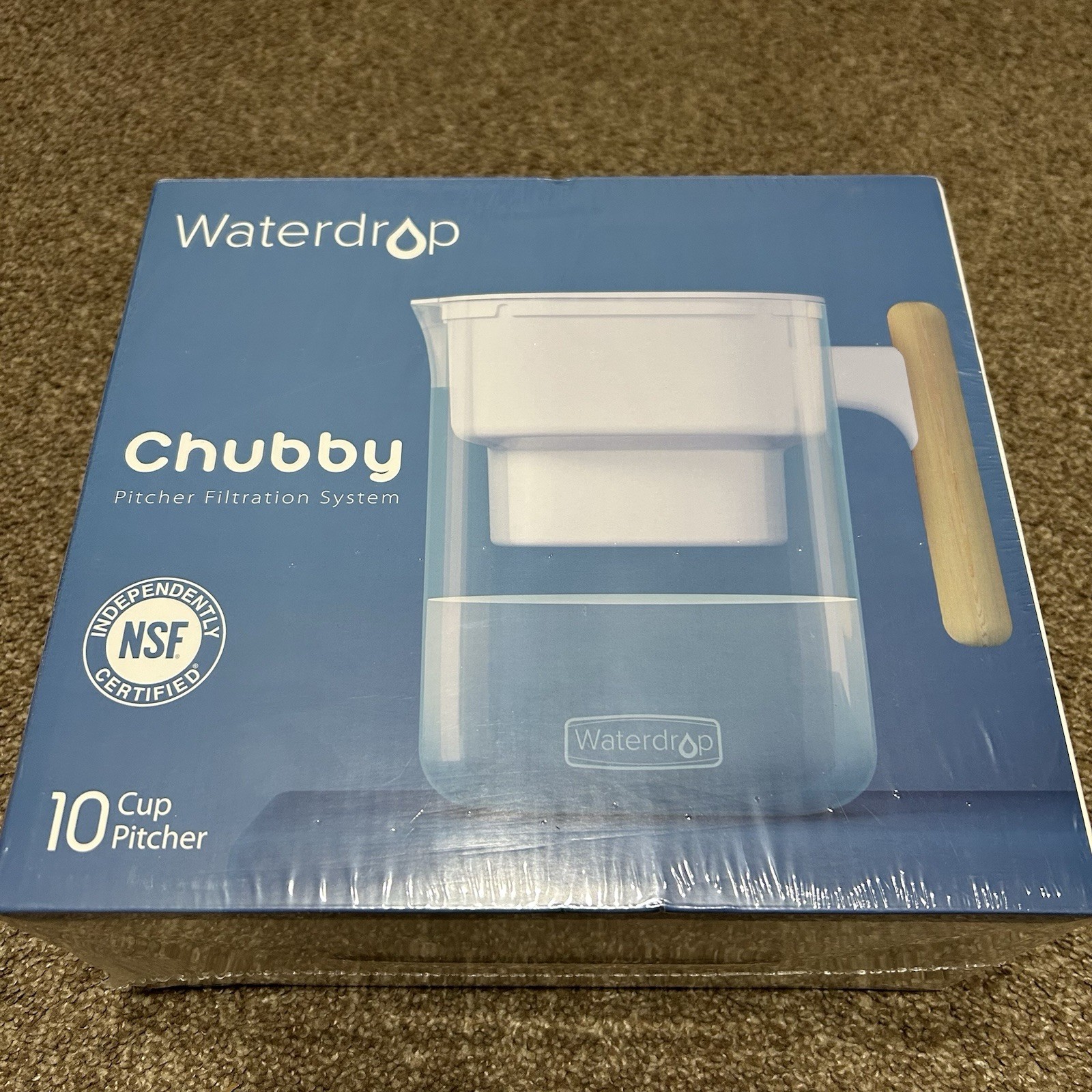 NIB Waterdrop Chubby 10-Cup Water Filter Pitcher Long-Lasting 200 gal SEALED