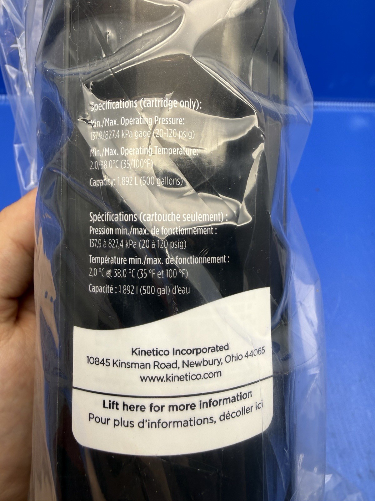 Kinetico 12873B 12876H Purefecta Virus Bacteria Guard Cartridge