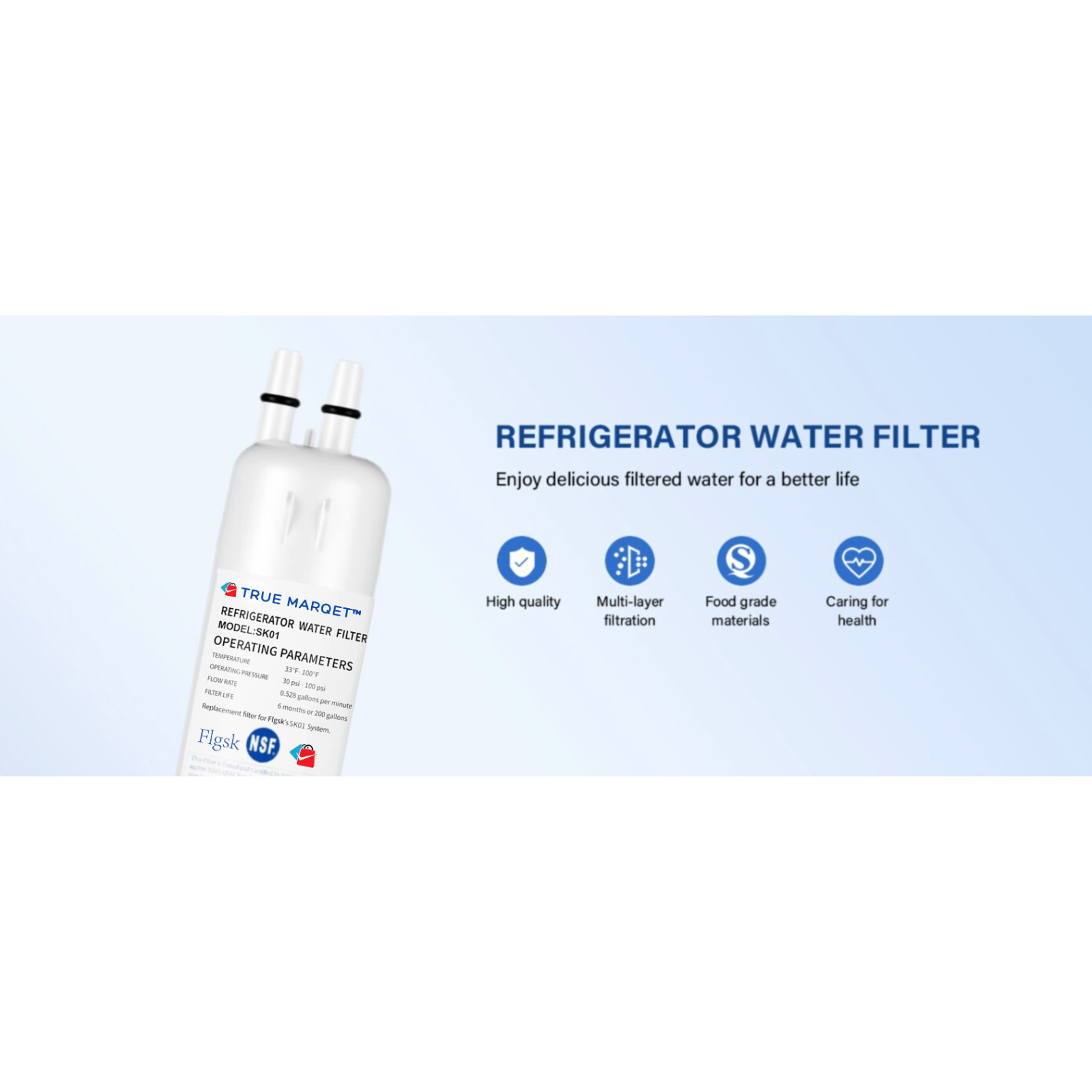 2 Pck Fridge Filter – EDR1RXD1, W10295370A, Filter 1, 46-9081, 46-9930, KAD1RXD1