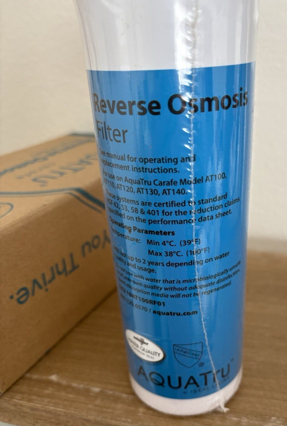 Aquatru Carafe AT100 Reverse Osmosis Filter NEW AND SEALED