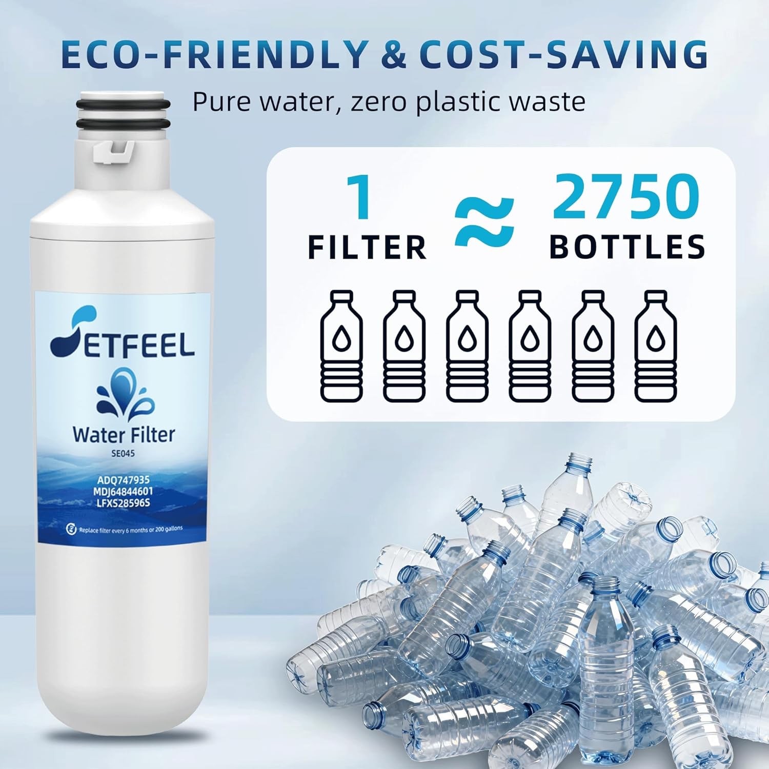 RWF4700AC Water Filter Fit for LT1000P, ADQ747935, LMXS28626D, LT1000PC 3PACK