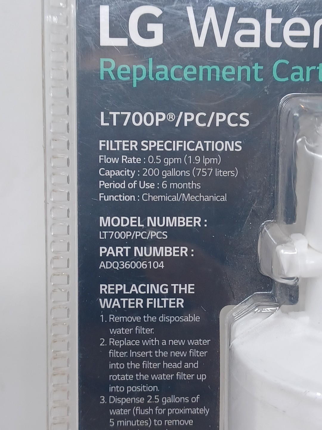 1 LG LT700P Refrigerator Replacement Water Filter ADQ36006101 OEM