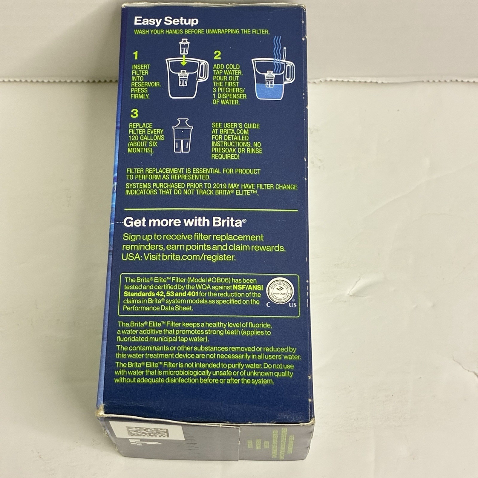 Brita Elite Replacement Water Filter OB06 120 Gallon 6 Month Genuine Sealed