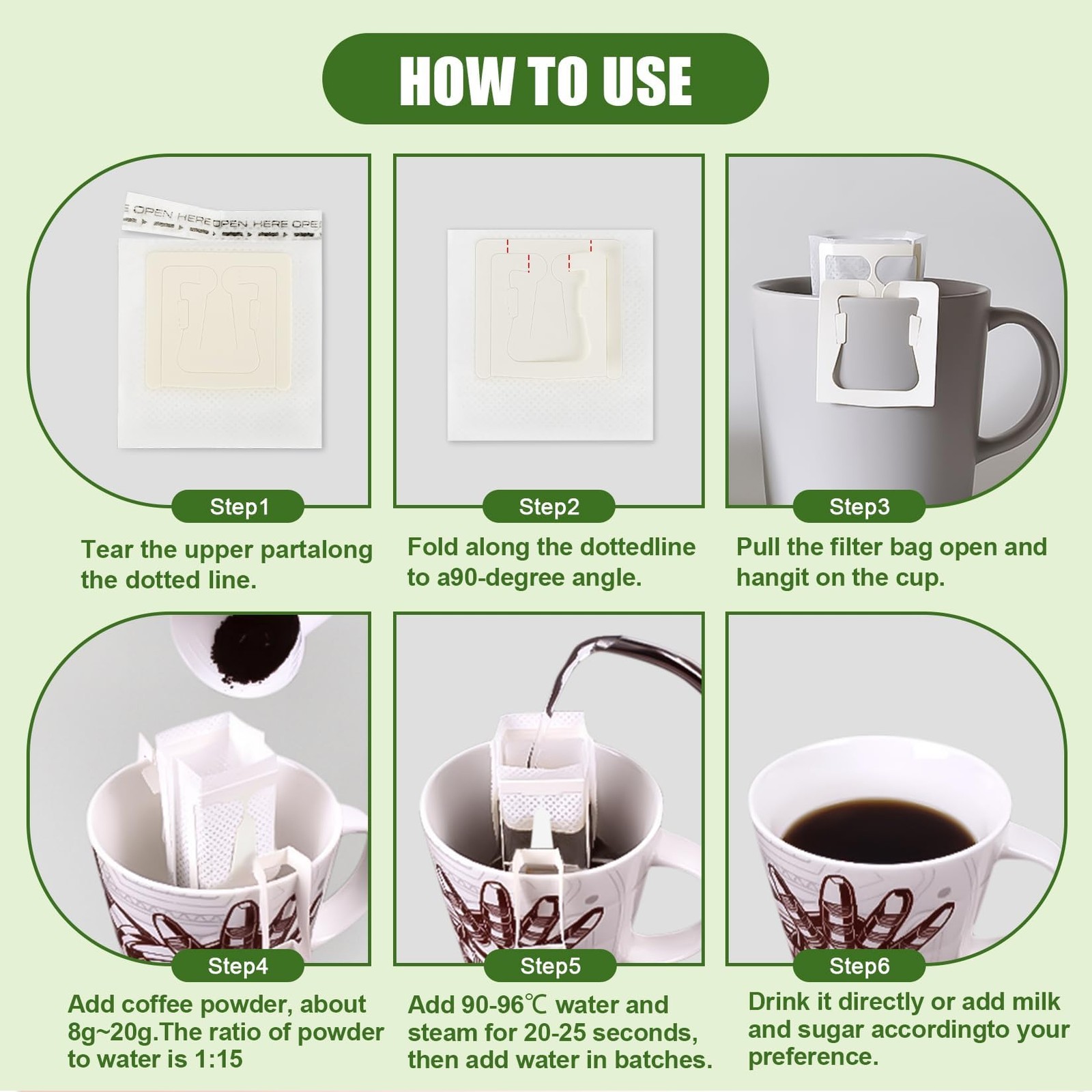 CARGEN 50Pcs Portable Coffee Filter Paper Bag – Hanging Ear Drip 50 PCS