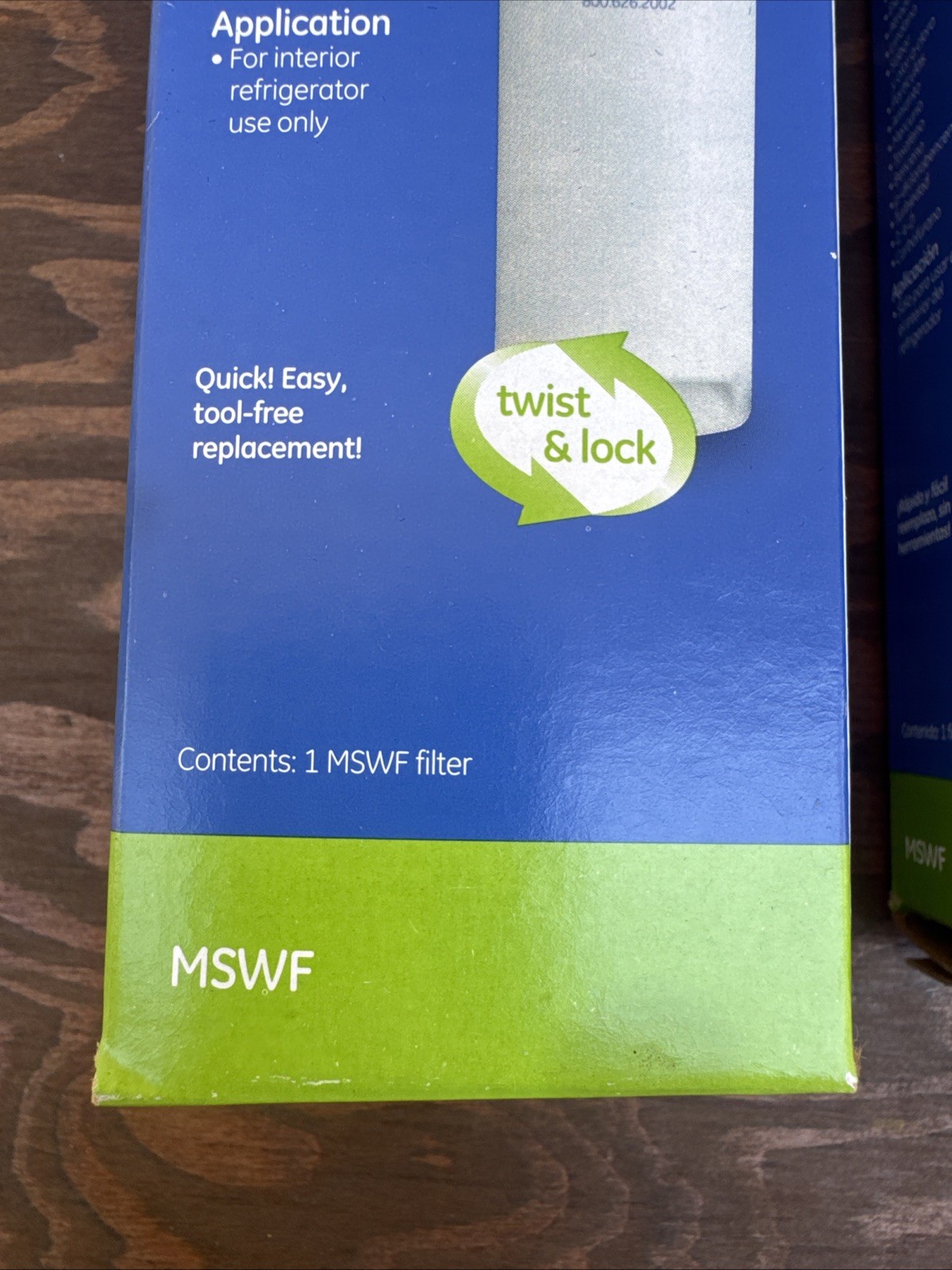 GE MSWF refrigerator water filter replacement SmartWater Filter new – 2 PACK