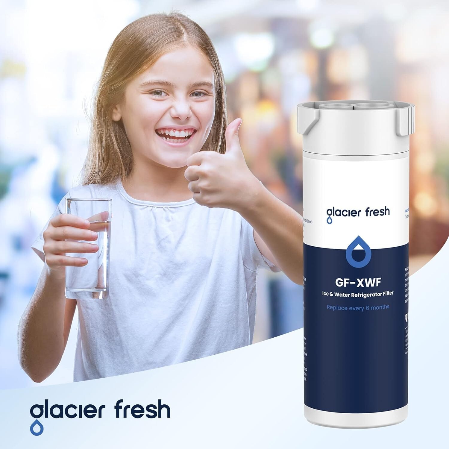 GLACIER FRESH XWF Replacement For GE XWF Refrigerator Water Filter Pack of 2
