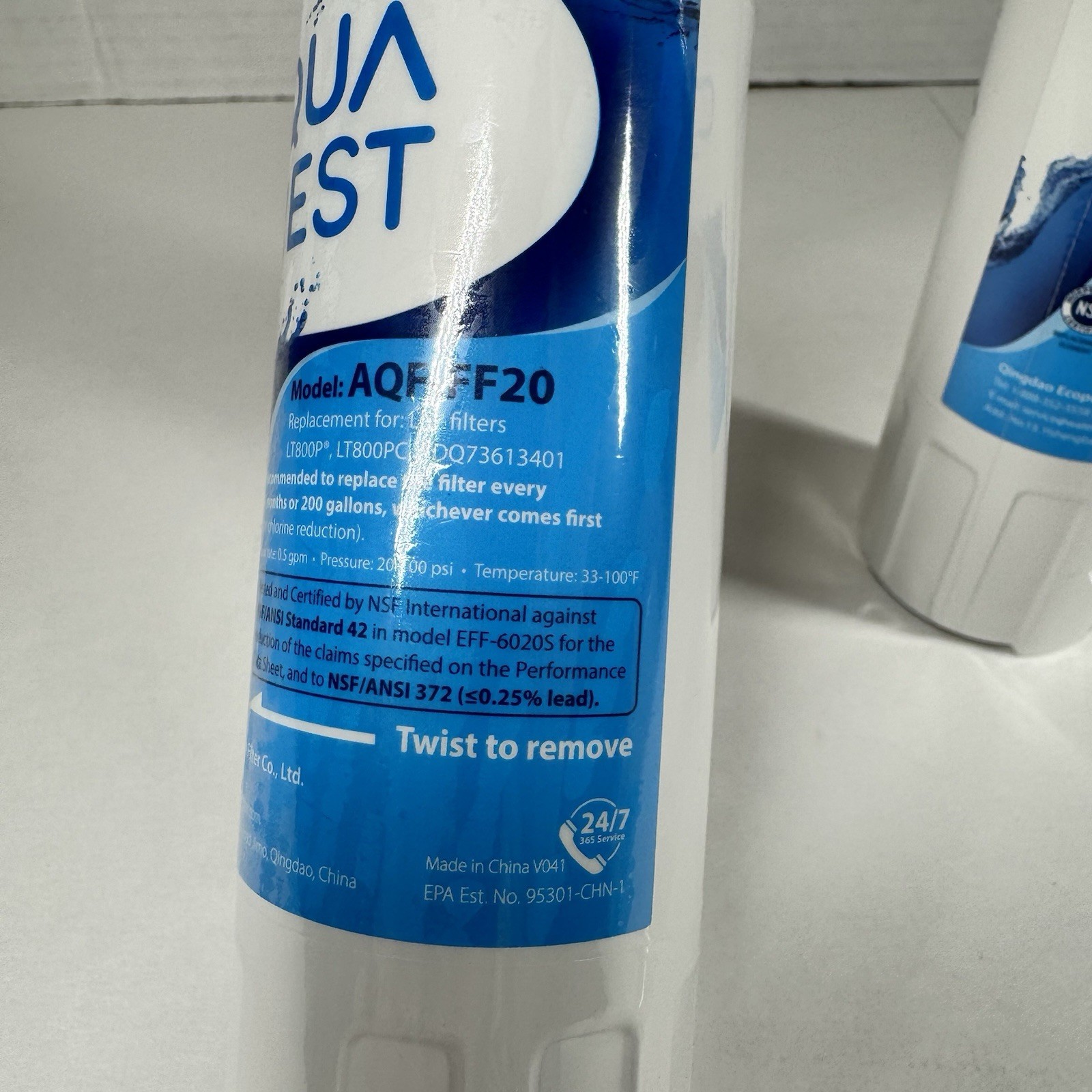 Aqua Crest AQF-FF20 Refrigerator Water Filters for use in LT800P (2 Pack) New