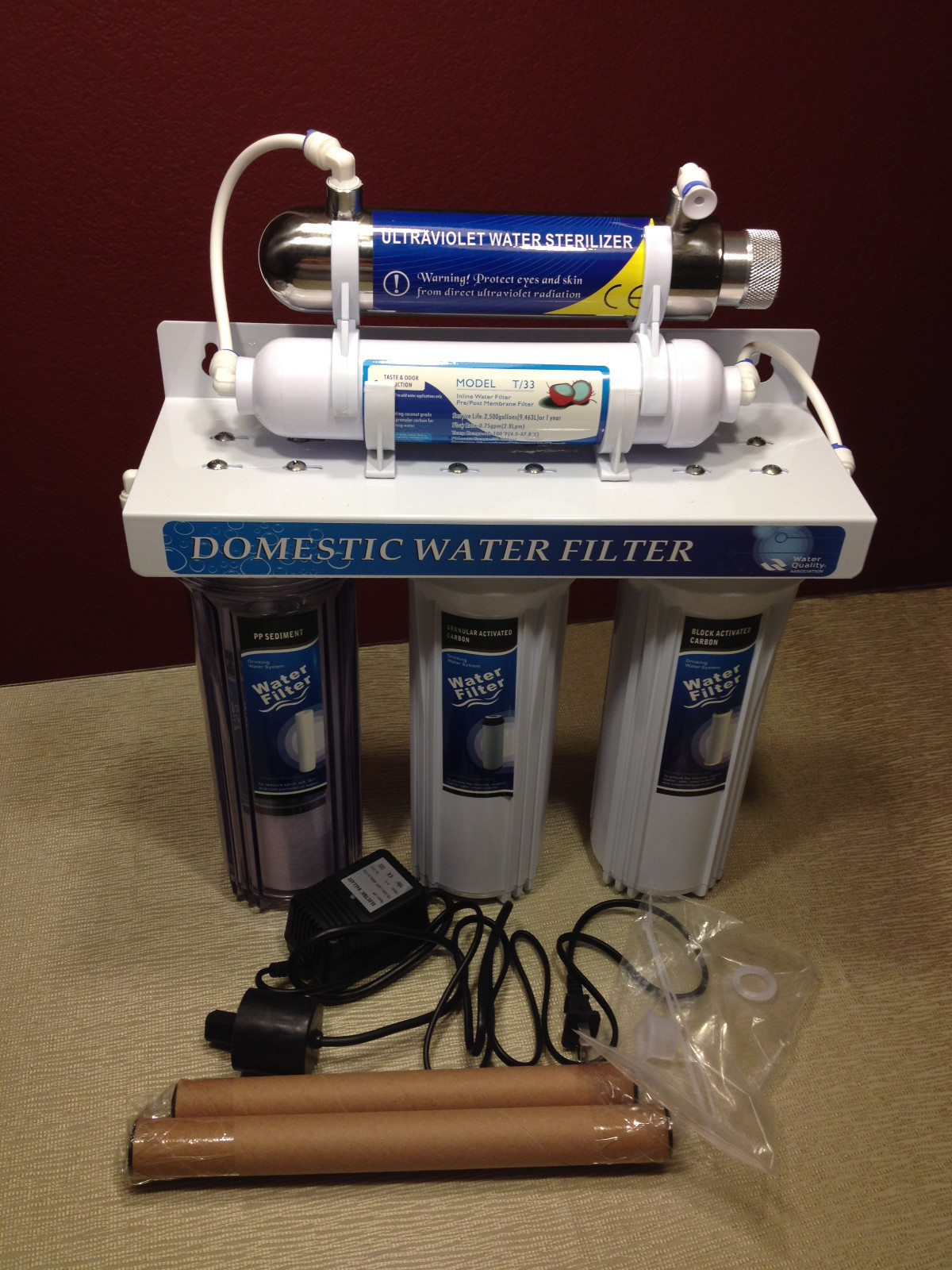 Ultraviolet UV Light Under Sink Five Stage Drinking Water Filter System