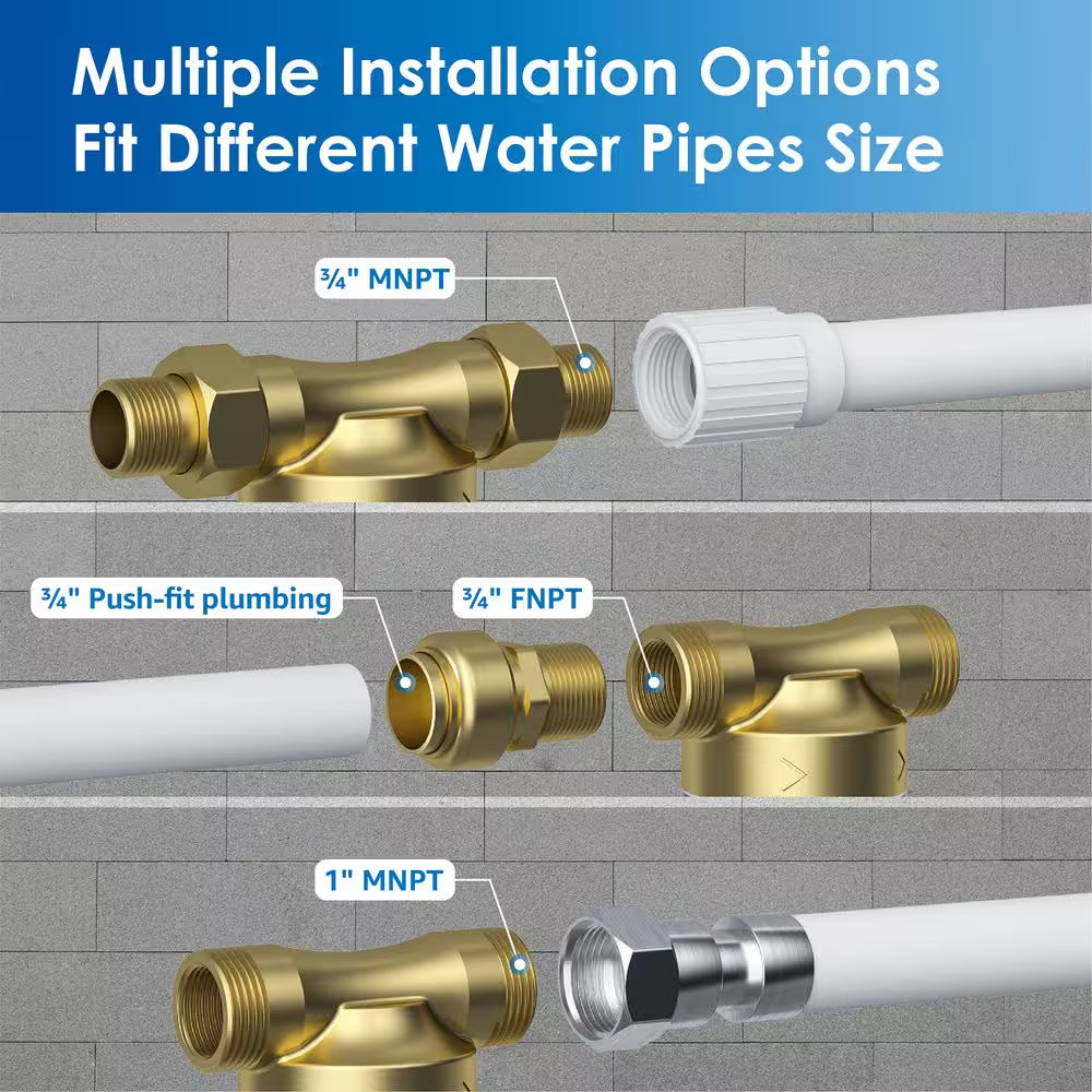 Whole House Spin down Sediment Water Filtration System, 20 GPM, 1 In. MNPT and 3