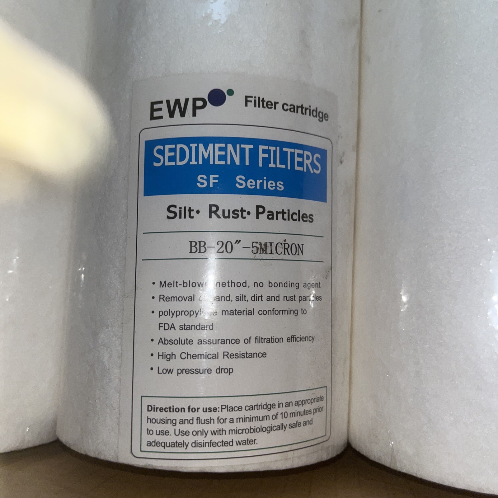 9ct 5Micron 20×4.5″ Big Blue Sediment Water Filter Replacement Whole House