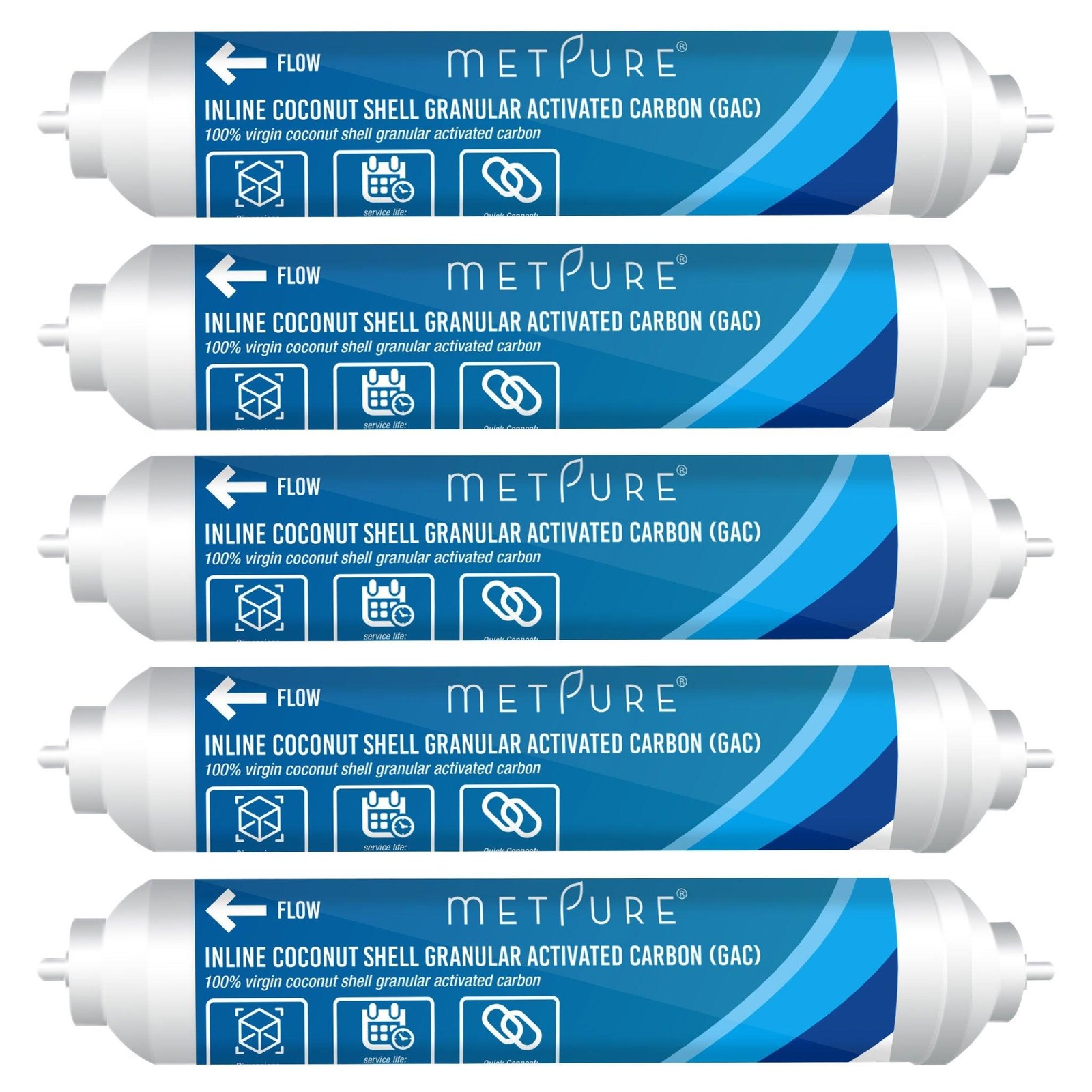 1 to 25 Pack Inline GAC 1/4″ OD QC Active Carbon Water Filter for Refrigerator