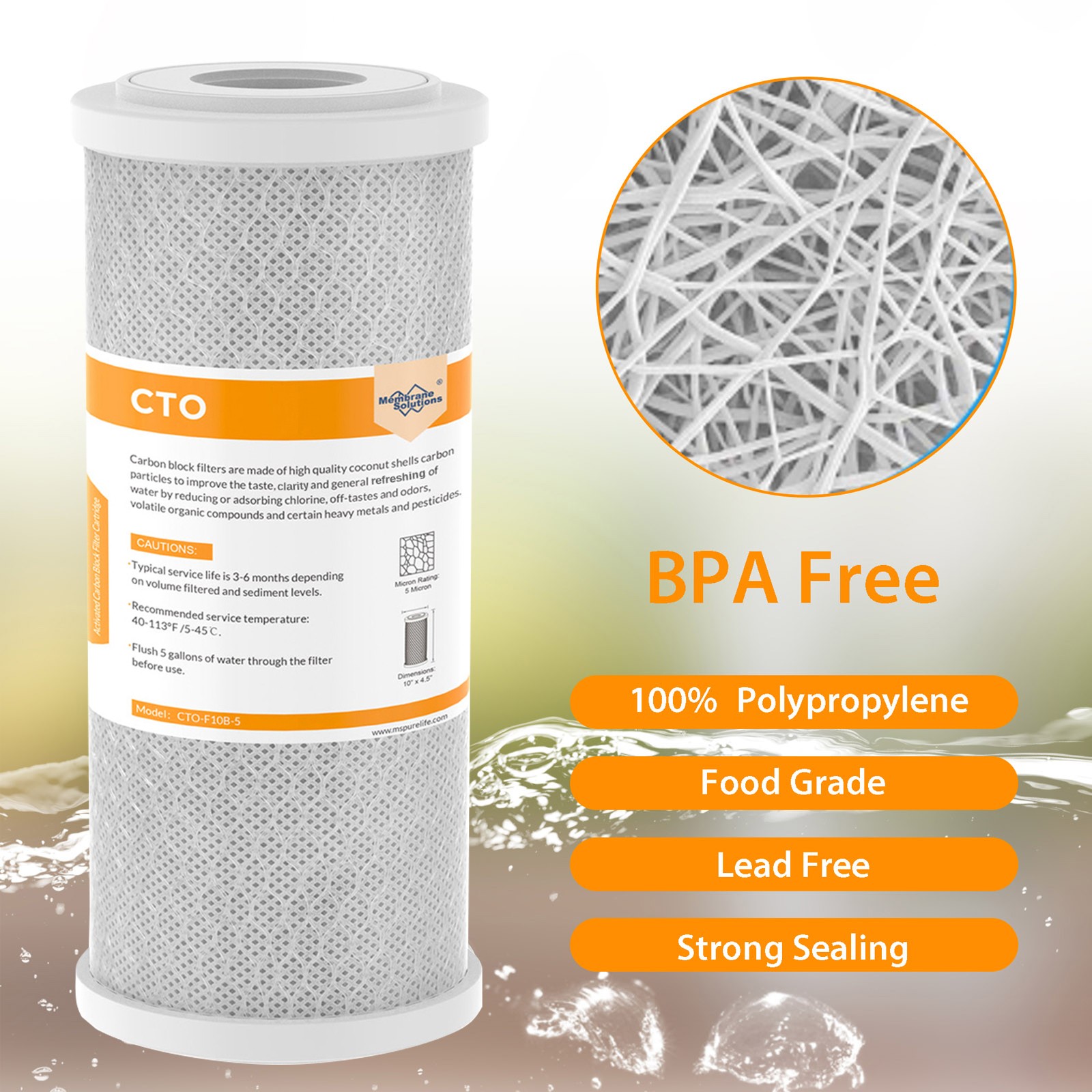 3-Stage 10″x4.5″ Big Blue GAC CTO Sediment Carbon Block Water Filter Cartridges