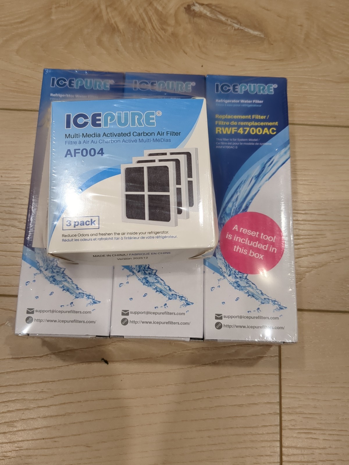 3 PACK ICEPURE ADQ747935 RWF4700AC Water & Air Filter Replacement for LG LT1000P