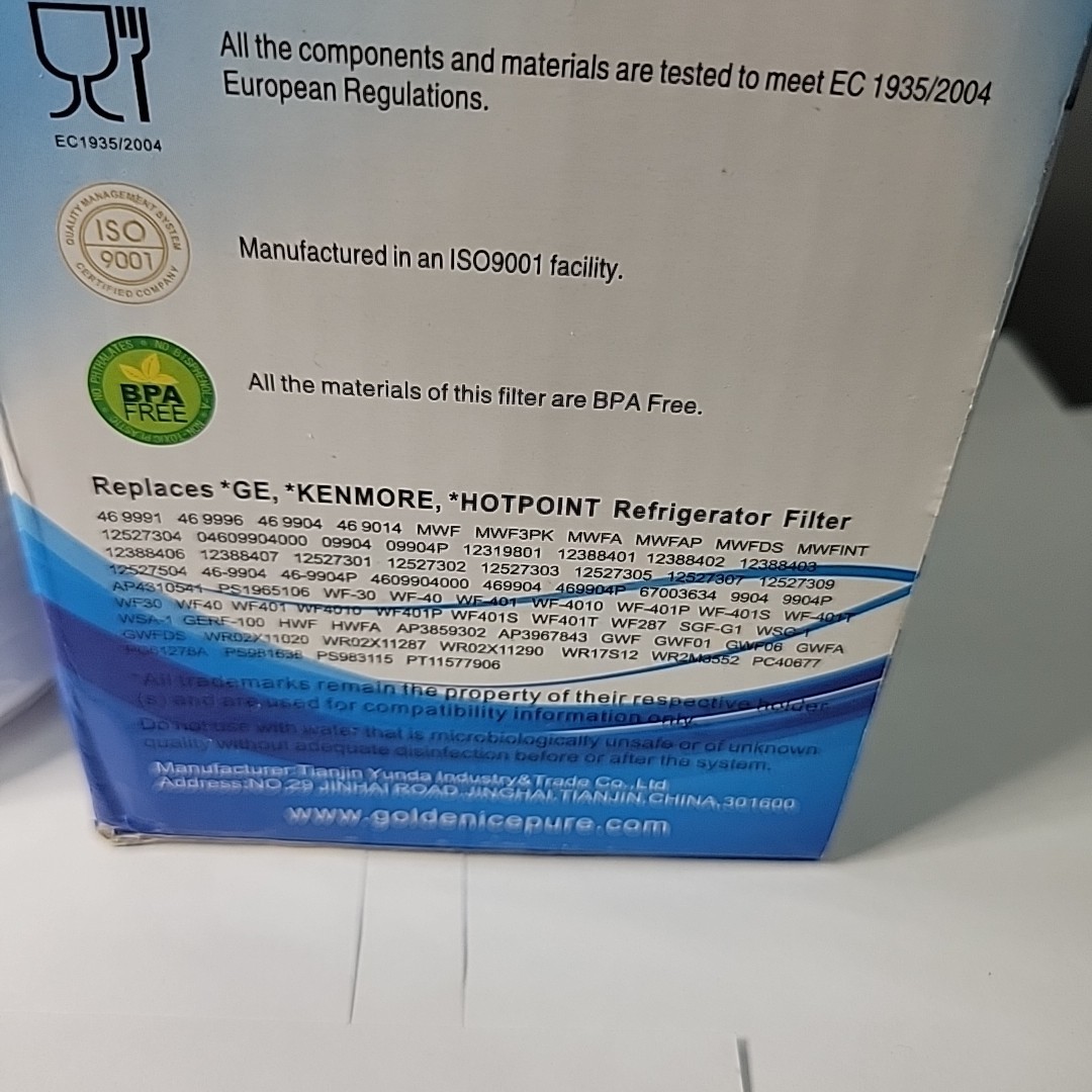 Waterdrop Golden Water Filters Replacement for GE® MWF®, SmartWater® MWFP 3 Pack