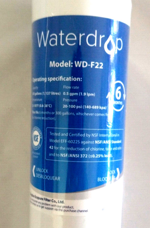 Waterdrop for GE MSWF 101820A Advanced Water Filter Replacement WDS-MSWF Sealed