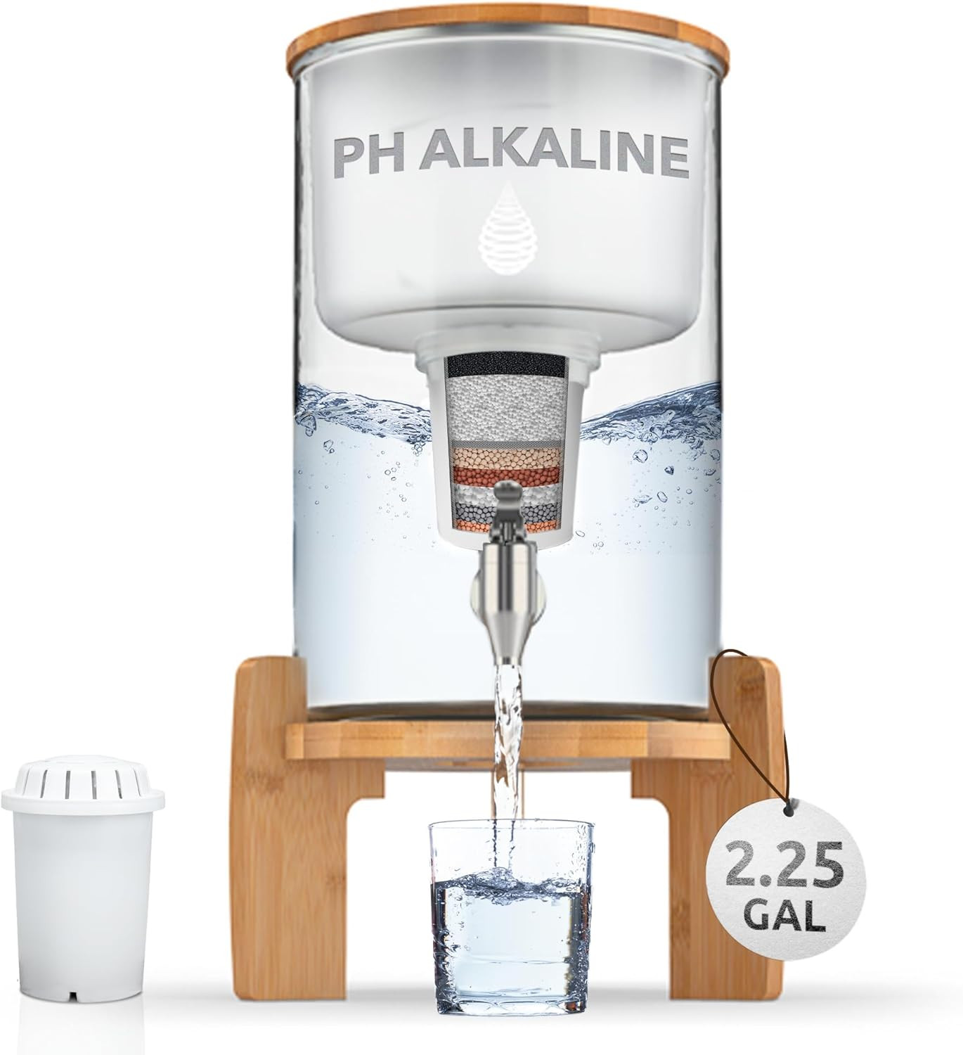 Ph Recharge Glass Alkaline Water Filter Dispenser – Countertop Water Filter Syst