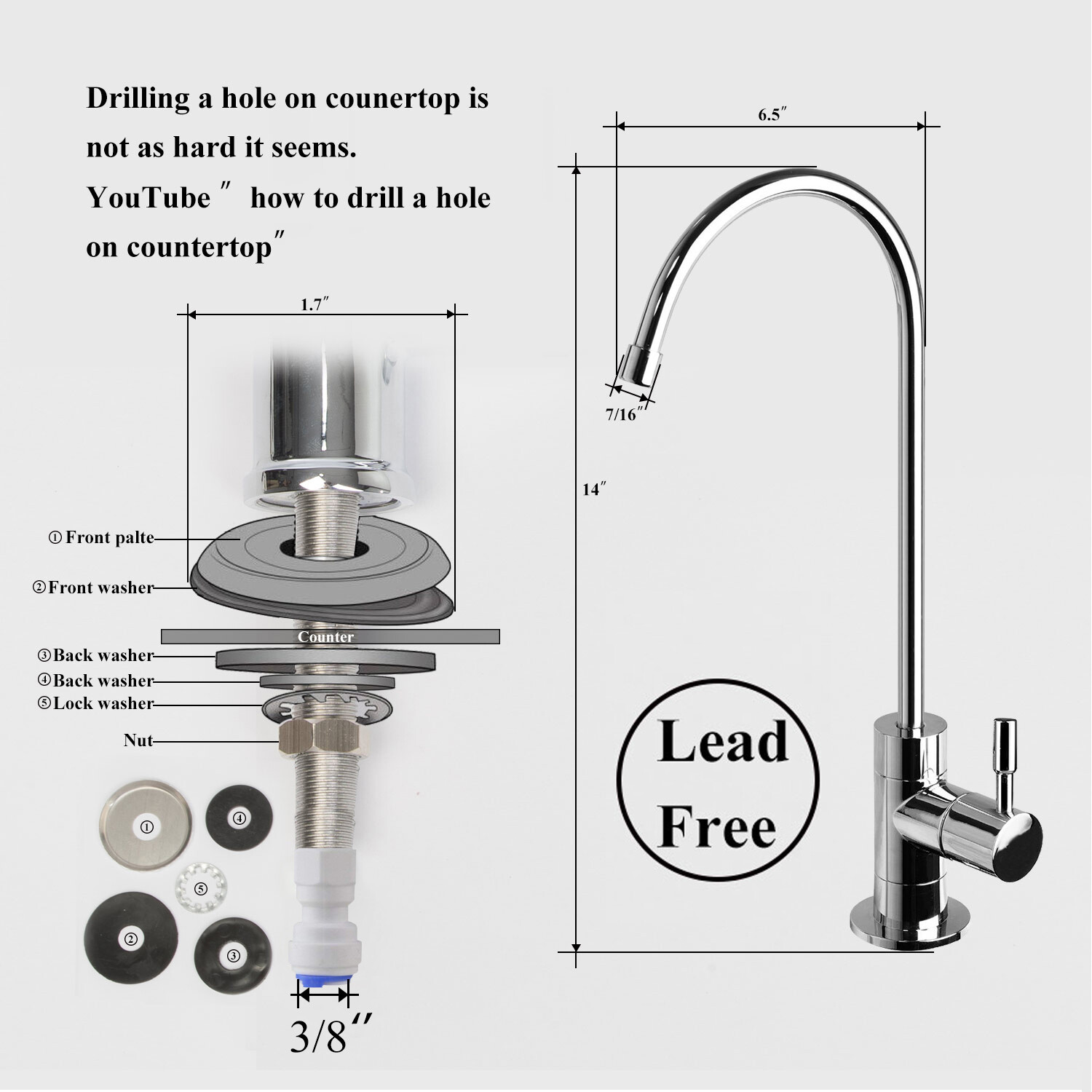 Geekpure 5 Stage Reverse Osmosis RO Water Filter System – Free 7 Filters 75GPD