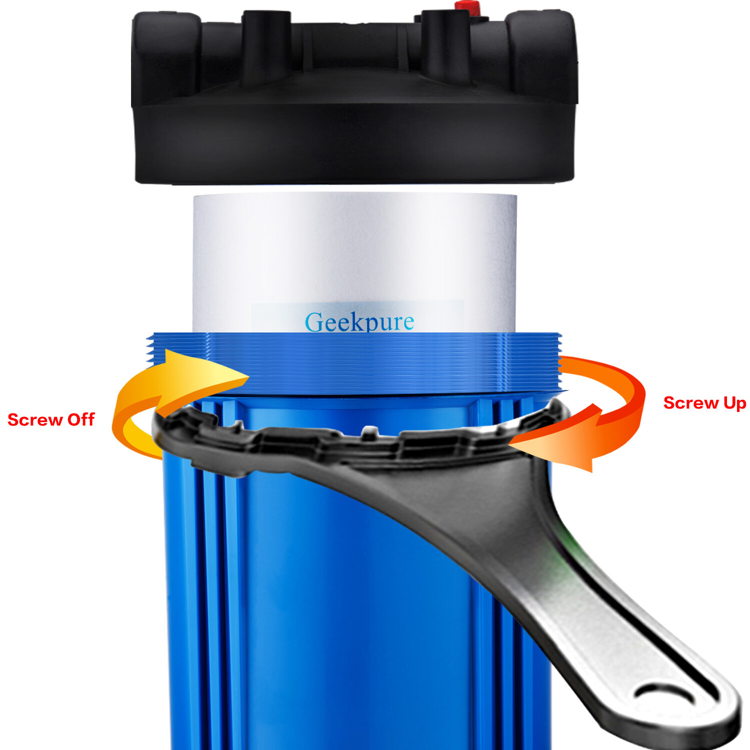 Geekpure 10 Inch Whole House Water Filter Housing 1″NPT Fit 4.5″ x 10″ BB Filter