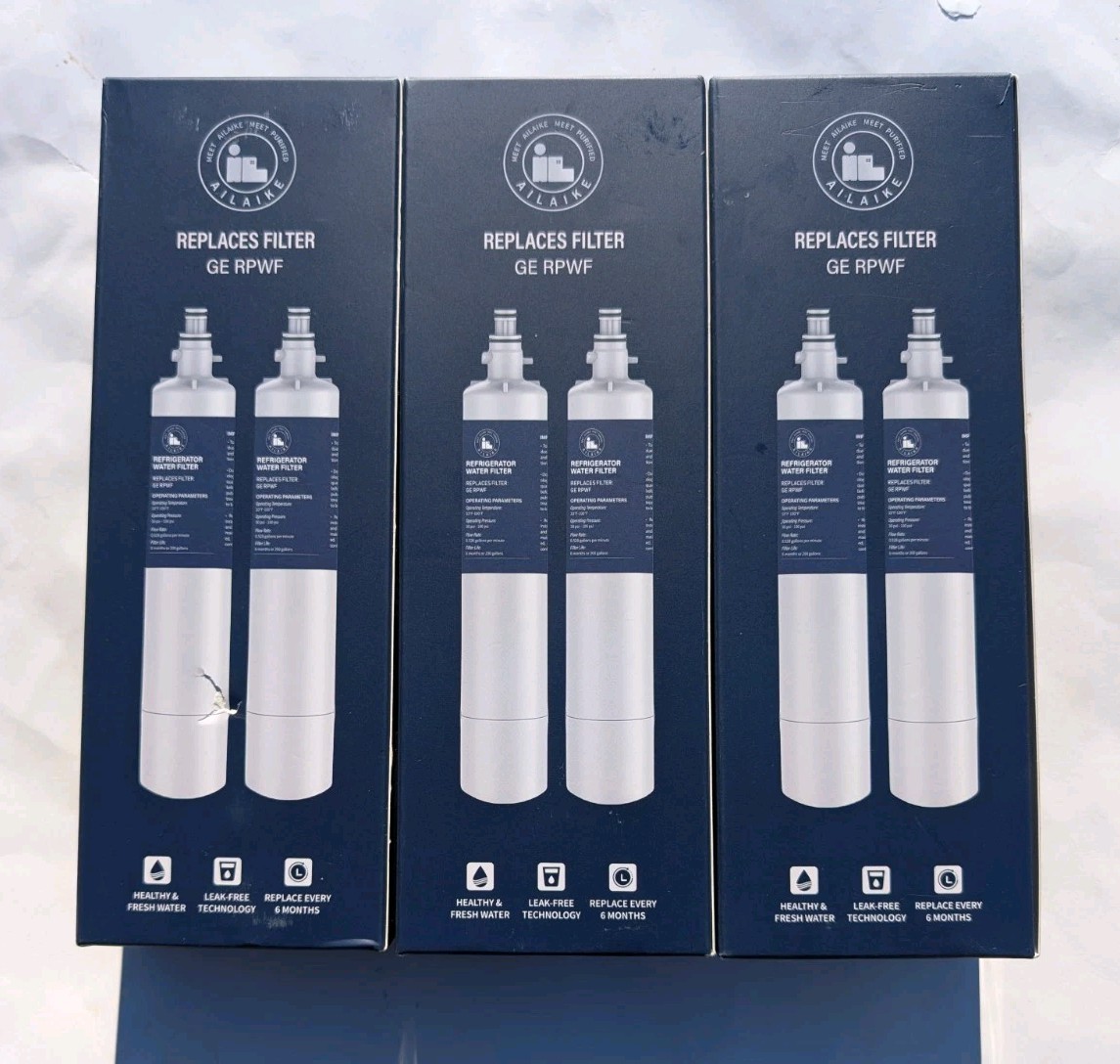 Ailaike Refrigerator Water Filter Replacement 4 GE® RPWF(NOT RPWFE) 6 Pack Lot