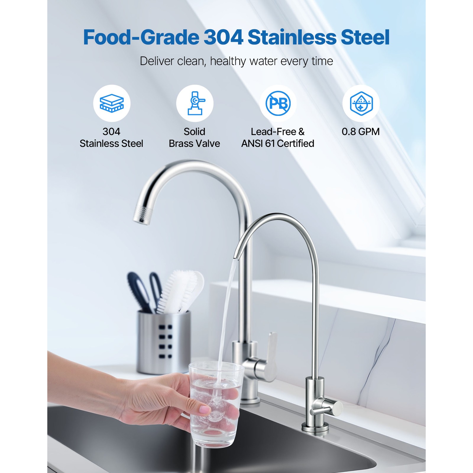 Uimoso Reverse Osmosis Lead-Free Drinking Water Faucet Tap Black/Gold/Silver