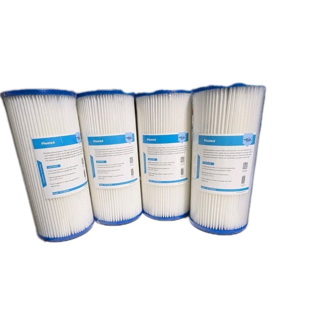 4 Pack 10″x4.5″ Washable Pleated Sediment PP Water Filter for GE FXHSC GXWH-30C