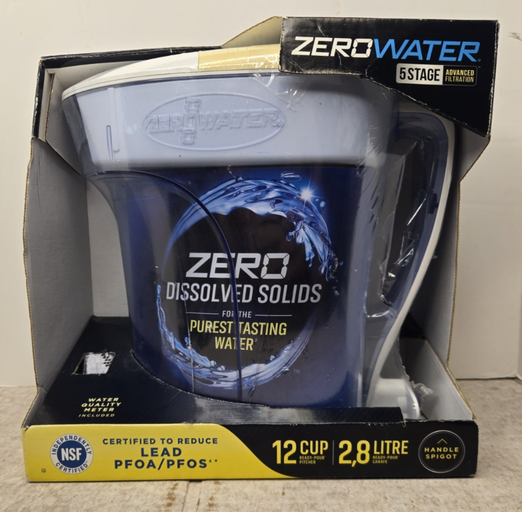 ZeroWater 5 Stage Advanced Filtration 12 Cup Water Pitcher No Meter