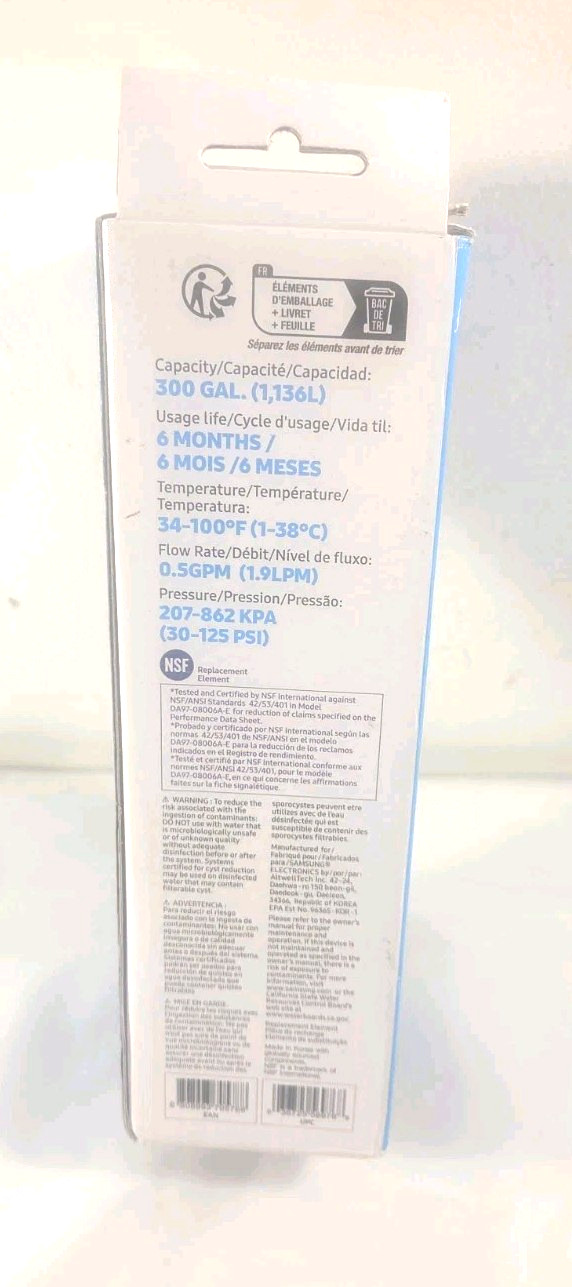 Samsung DA29-00020B HAF-CIN/EXP Refrigerator Ice & Water Filter Genuine – NEW