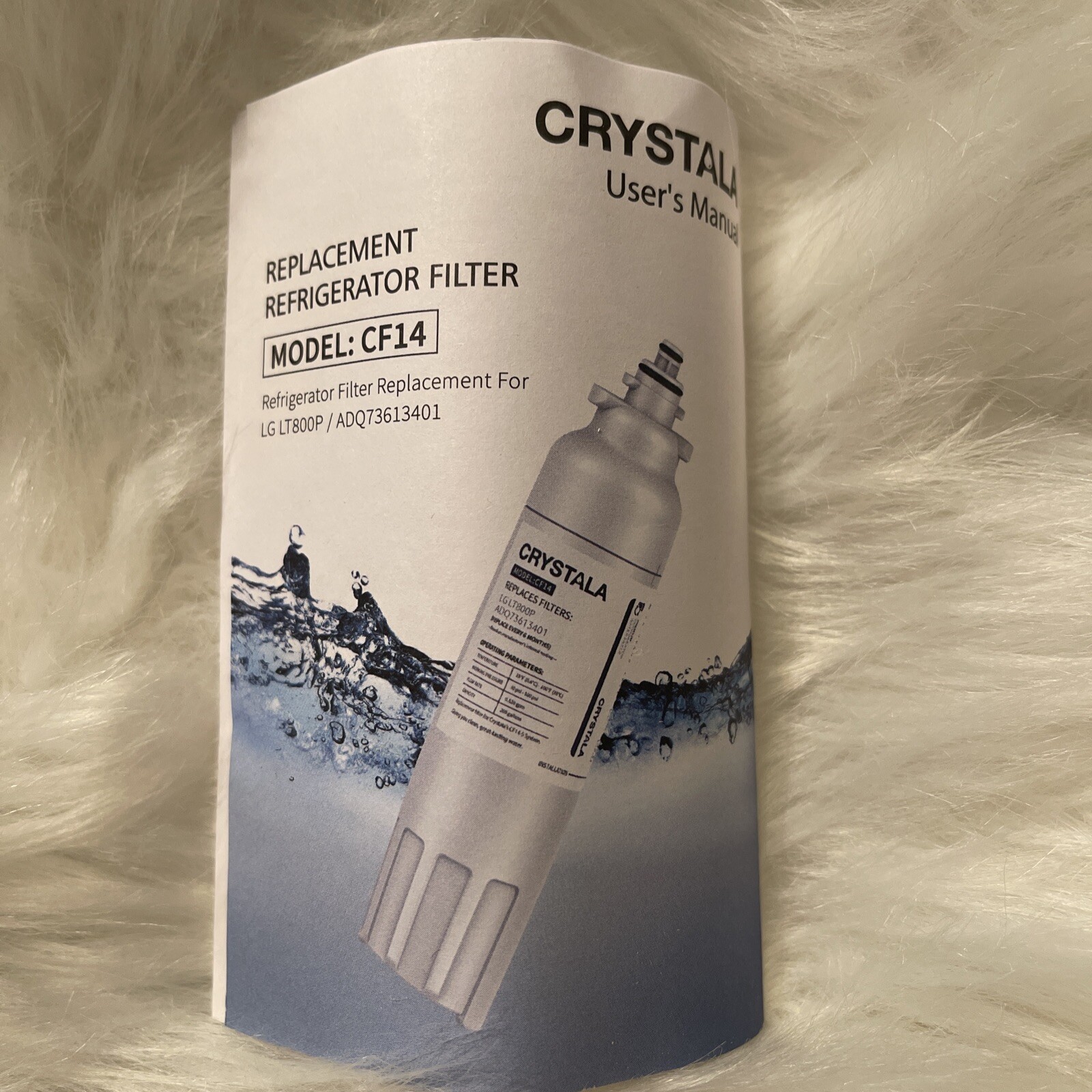 Crystala Filters LT800P Refrigerator Water Filter, Compatible with LG LT800P