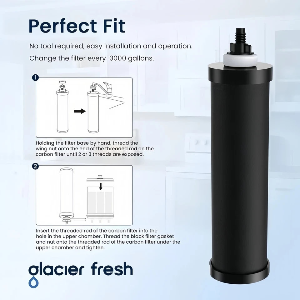 2-PK Berkey Authentic Black BB9-2 Water replacement Filters, Berkey Water System