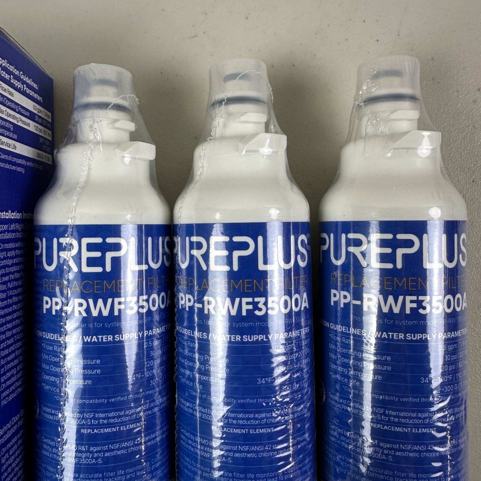 3 PACK PUREPLUS for ADQ73613401 LG LT800P LT800PC Water Filter PP-RWF3500A