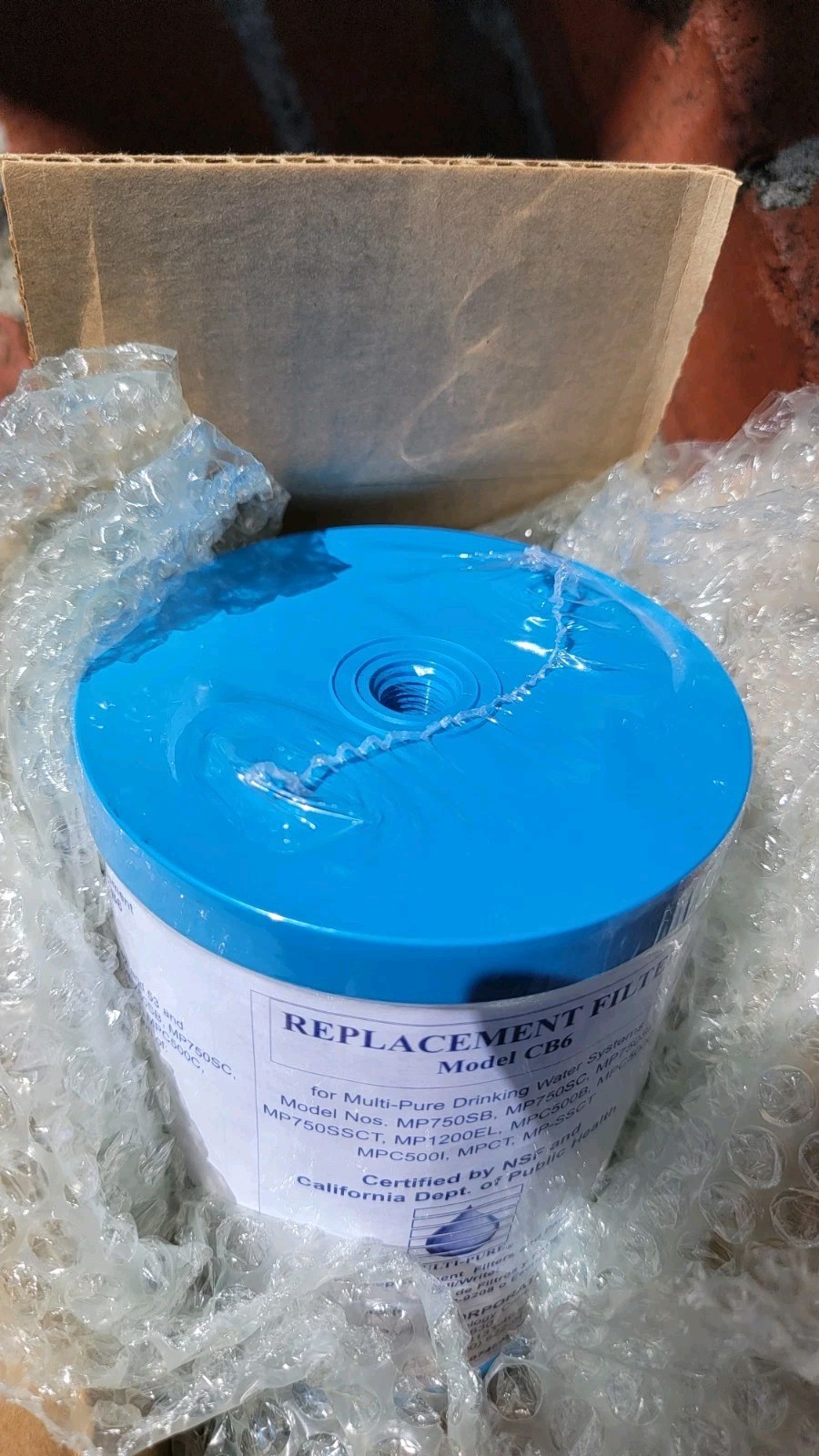 Multi-pure Replacement Filter CB6 Old factory Stock With Filter Wrap New In Box