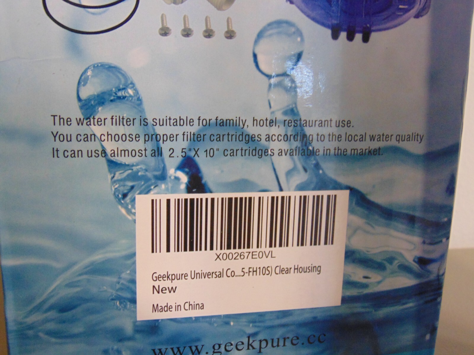 Geekpure Standard Filter Housing – 2.5′ x 10″ for Great Tasting Water