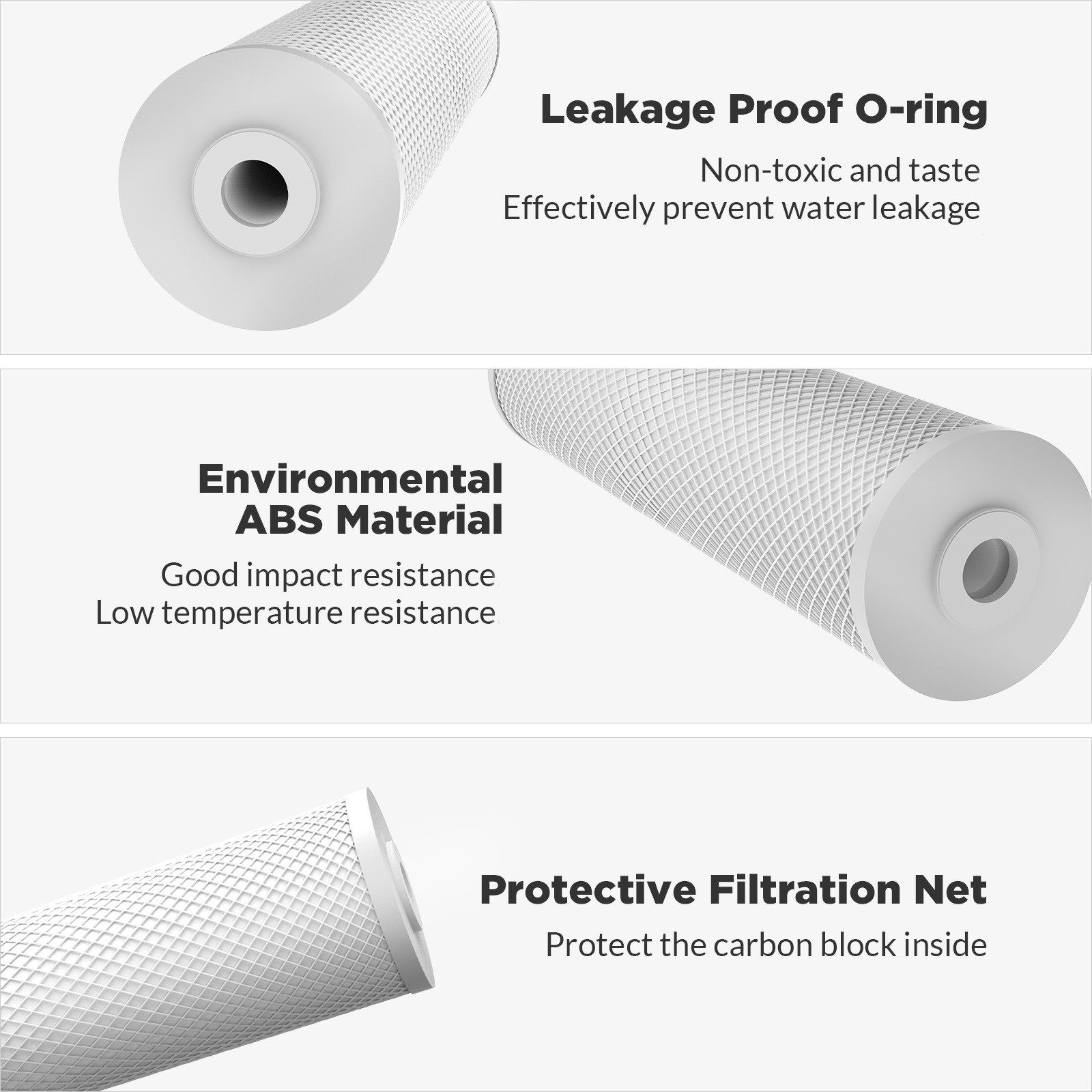 4 Pack 10″ x 4.5″ Whole House Carbon Block Water Filter Replacement Fit GXWH40L