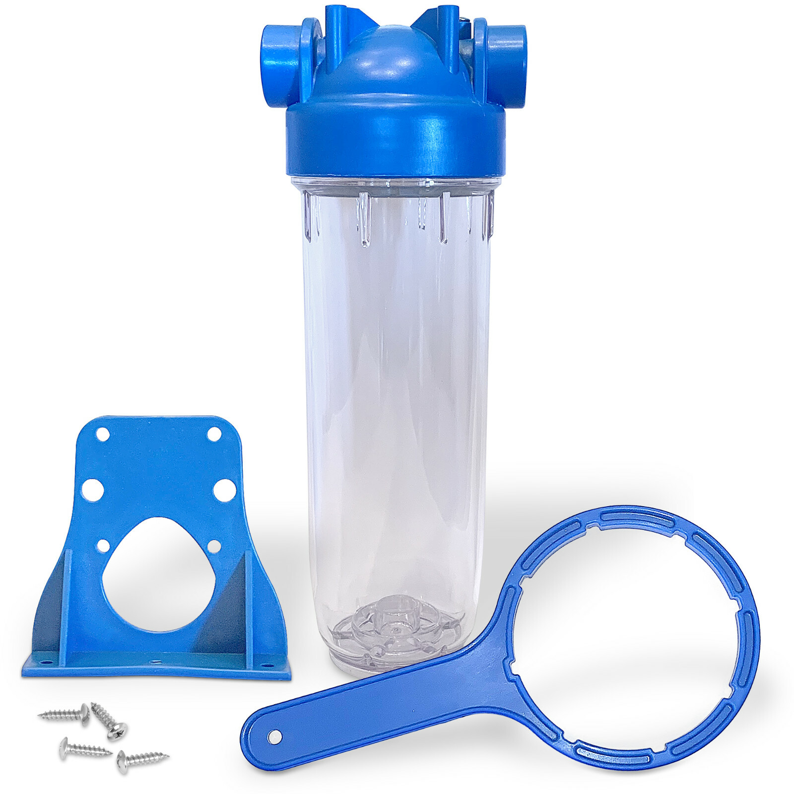 European Design Transparent Standard 10 inch Water Filter Housing, 3/4” Port